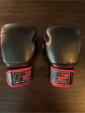 C2 Black and Red Boxing Gloves